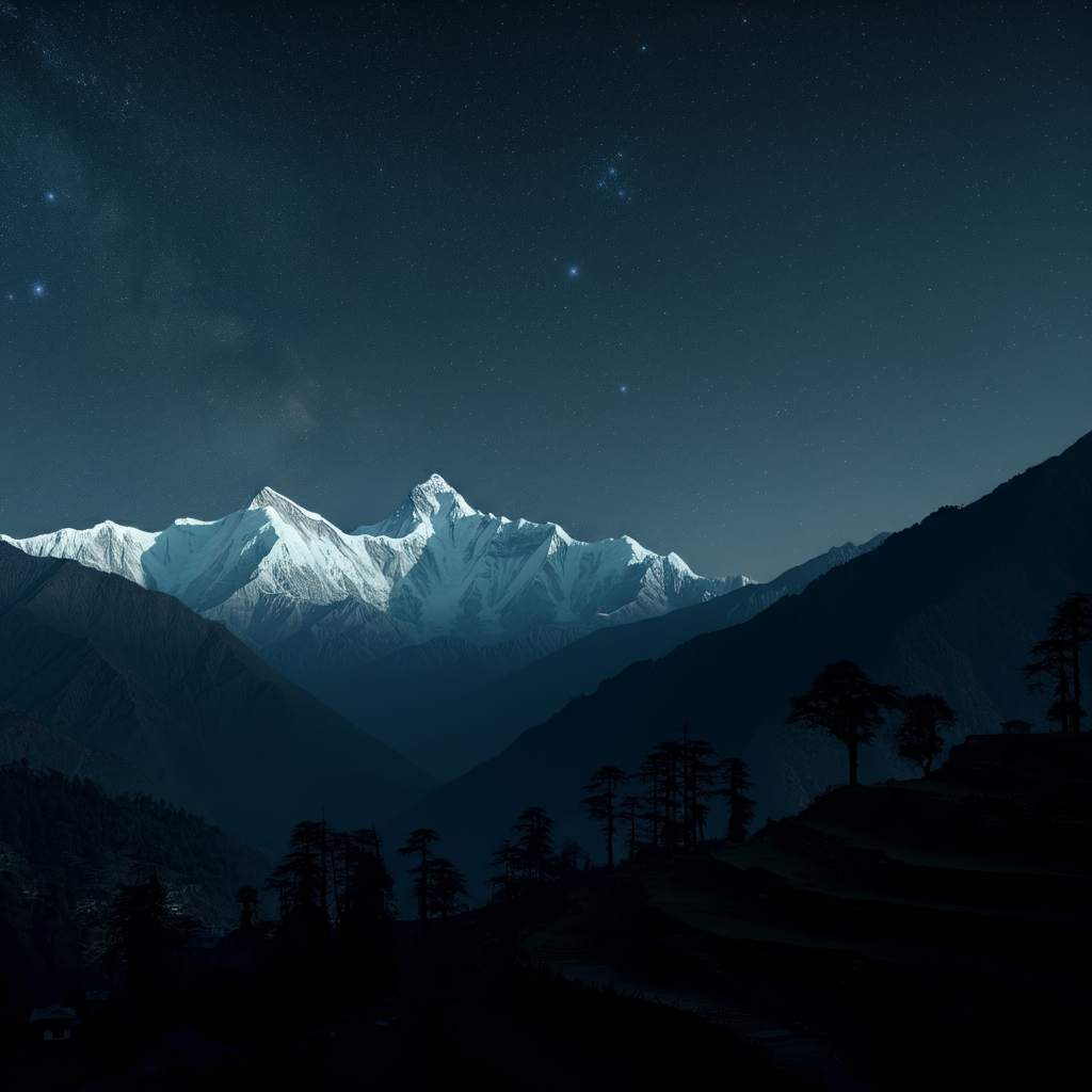 Munsiyari Realistic Night Sky