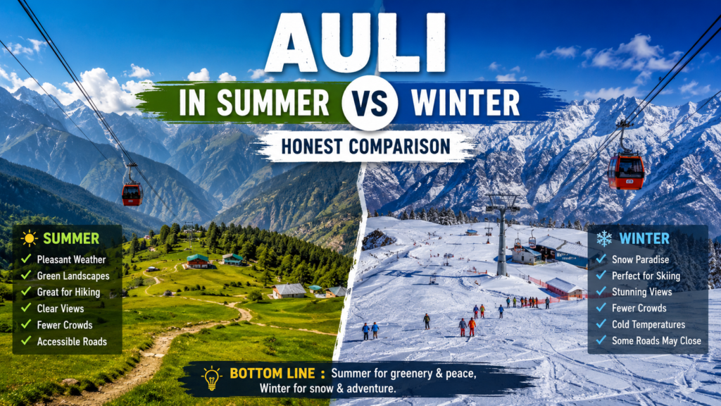 Auli in Summer vs Winter