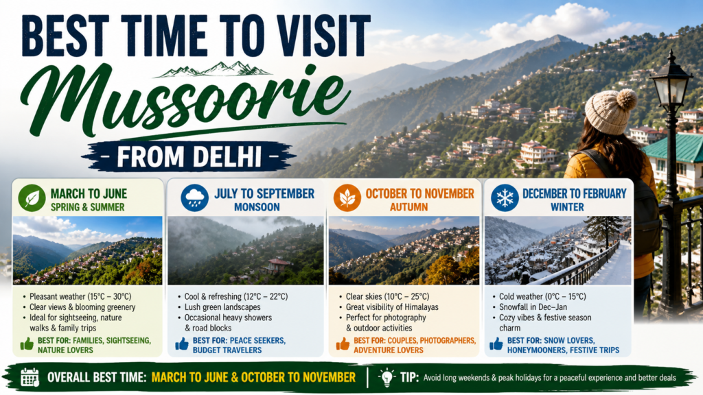 Best Time to Visit Mussoorie from Delhi 