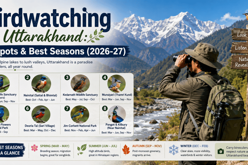 Birdwatching in Uttarakhand | 8 Spots & Best Seasons (2026)