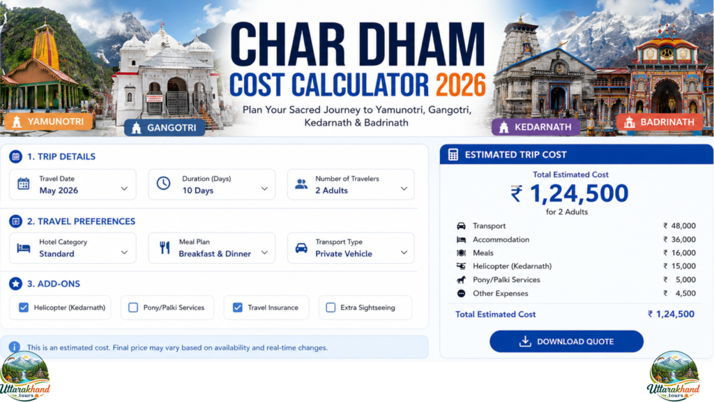 Char Dham Cost Calculator 