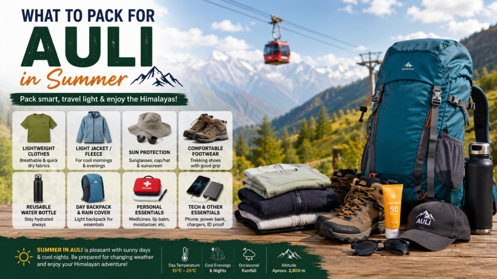 What to Pack for Auli in Summer